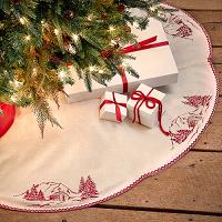 Red and White Christmas Tree Skirt